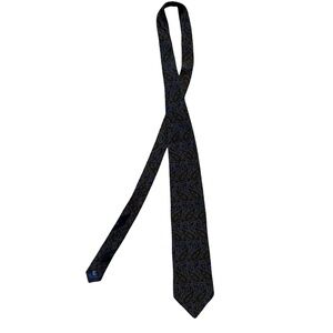 Guy Laroche Vintage Silk Italy Blue and Brown Paisley Classic Tie